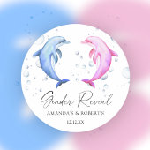 水彩イルカ性別の表示 ラウンドシール