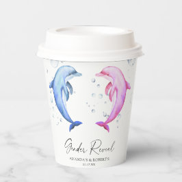 水彩イルカ性別の表示 紙コップ