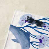 水彩イルカ鯨水中ビーチタオル ビーチタオル (インサイチュ)