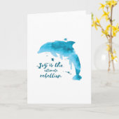 水彩イルカ カード (黄色い花)