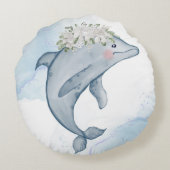 水彩イルカ ラウンドクッション (裏面)