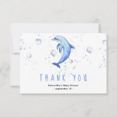水彩イルカ – 感謝してい赤ちゃんシャワー サンキューカード (正面)