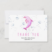 水彩イルカ – 感謝してい赤ちゃんシャワー サンキューカード (正面)