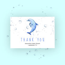 水彩イルカ – 感謝してい赤ちゃんシャワー