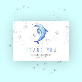 水彩イルカ – 感謝してい赤ちゃんシャワー サンキューカード