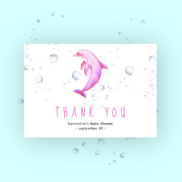水彩イルカ – 感謝してい赤ちゃんシャワー サンキューカード