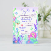 水彩イルマイダス女の子らしい誕生日パーティーカスタム 招待状 (スタンド正面)