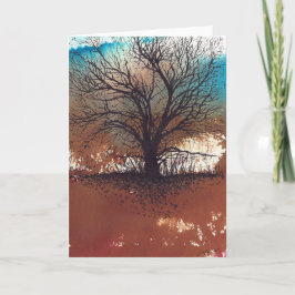 水彩インクツリー抽象芸術 カード