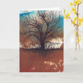 水彩インクツリー抽象芸術 カード (黄色い花)