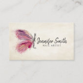 水彩インクバタフライ – ネイルアーティスト 名刺 (正面)