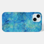 水彩インクブルー&金ゴールド+モノグラム Case-Mate iPhoneケース (裏面 (横))