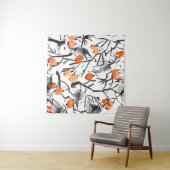 水彩インクベリー葉イラストレーション タペストリー (インサイチュ(横))