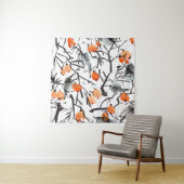 水彩インクベリー葉イラストレーション タペストリー (インサイチュ)