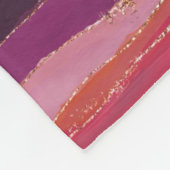 水彩インク金ゴールドグリッターレインボーストライプズ フリースブランケット (角)