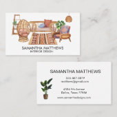 水彩インテリアデザイン事業 ボーホ家具 名刺 (正面/裏面)