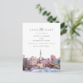 水彩インディアナポリスインディアナスカイラインシティ ポストカード (スタンド正面)