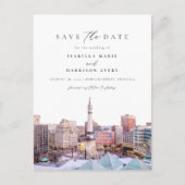 水彩インディアナポリスインディアナスカイラインシティ ポストカード (正面)