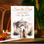 水彩インディアン結婚のテンプレート、マンダプシーク 招待状