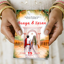 水彩インディアン結婚式 プログラムヒンドゥー式 チラシ