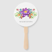 水彩インディアン蓮の花 ハンドファン (正面)