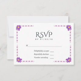 水彩インディアン蓮の花 出欠カード