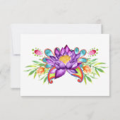 水彩インディアン蓮の花 出欠カード (裏面)