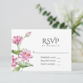 水彩インディアン蓮の花 出欠カード (スタンド正面)