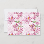 水彩インディアン蓮の花 出欠カード (裏面)