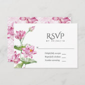 水彩インディアン蓮の花 出欠カード (正面/裏面)