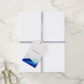 水彩インディゴブルーつるロゴラベル付き/ストリング ギフトタグ (より糸付き)