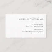 水彩インディゴブルー抽象芸術グリッター 芸術的 名刺 (裏面)