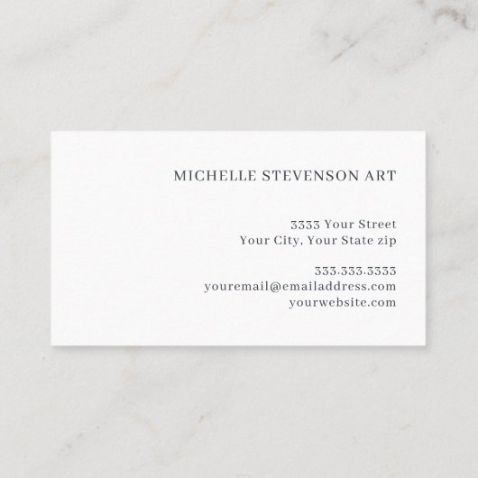 水彩インディゴブルー抽象芸術グリッター 芸術的 名刺 (裏面)