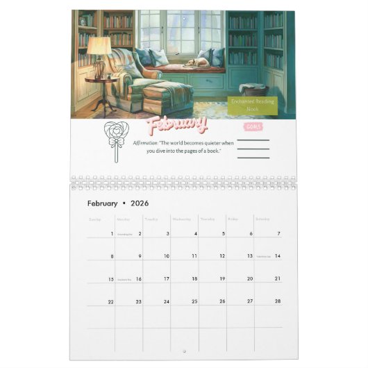 水彩イントロヴェールインスピレーション2025カレンダー カレンダー (2月 2026)