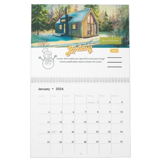 水彩イントロヴェールインスピレーション2025カレンダー カレンダー (1月 2026)