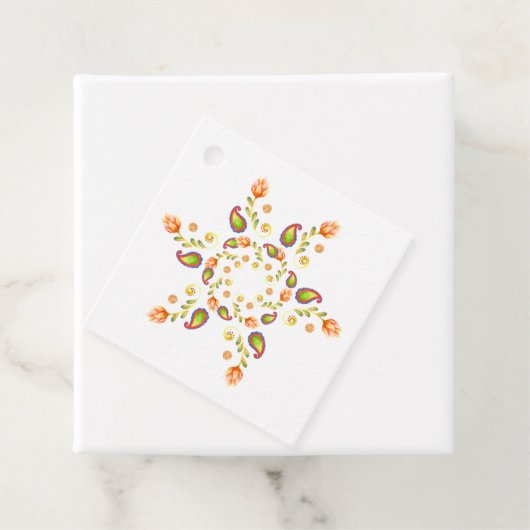 水彩インドのペイズリー フェイバータグ (インサイチュ)