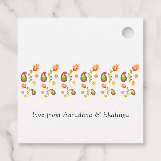 水彩インドのペイズリー フェイバータグ (裏面)