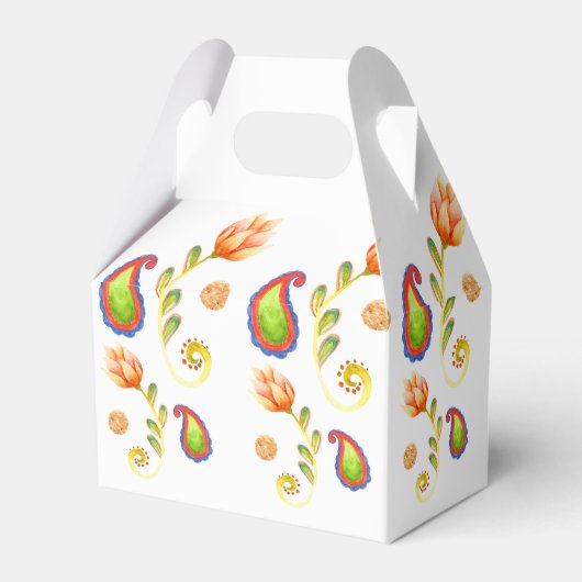 水彩インドのペイズリー フェイバーボックス (正面サイド)