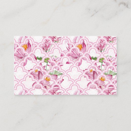 水彩インドの蓮の花 タージマハル プレイスカード (裏面)