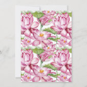 水彩インドの蓮の花 タージマハール サンキューカード (裏面)