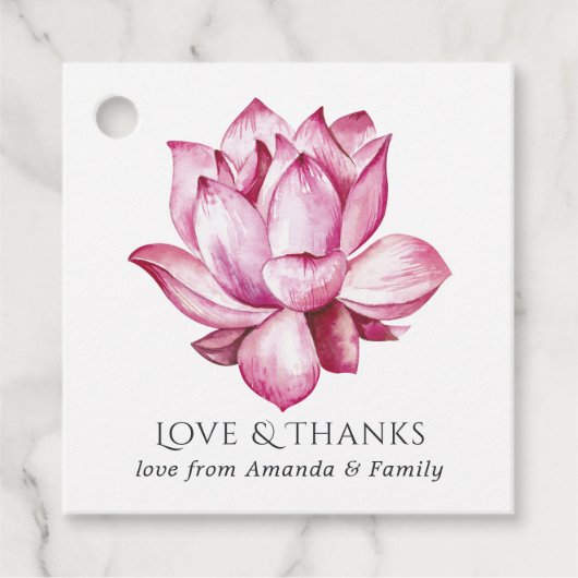 水彩インドの蓮の花 タージマハール フェイバータグ (正面)