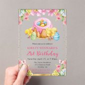 水彩イースターちよだる 春の21歳誕生日 アクリル招待状 (インサイチュ (ポータブル))