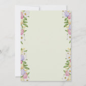 水彩イースターエッグうさぎ花のブランチ & バブル 招待状 (裏面)