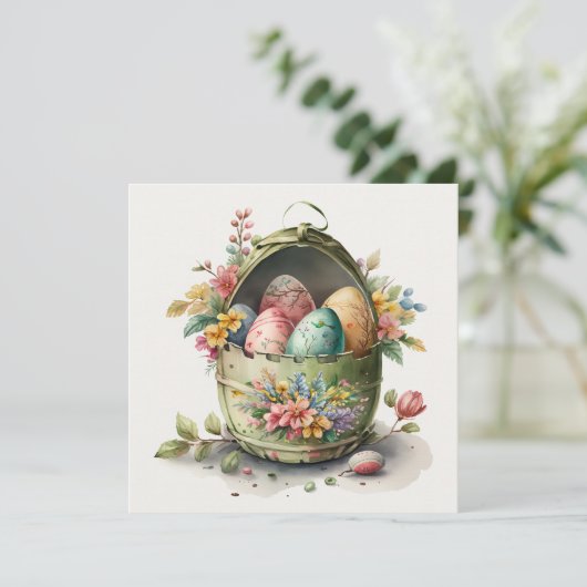 水彩イースターエッグフローラカード シーズンカード (スタンド正面)