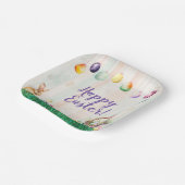 水彩イースターエッグ狩りパーティー ペーパープレート (傾斜あり)