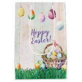 水彩イースターエッグ狩りパーティー ミディアムペーパーバッグ (裏面)