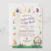 水彩イースターエッグ狩りパーティー 招待状 (正面)