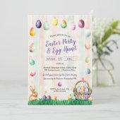 水彩イースターエッグ狩りパーティー 招待状 (スタンド正面)