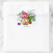 水彩イースターエッグ、アヒル&春の花 ラウンドシール (バッグ)