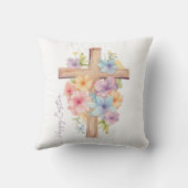 水彩イースタークロスパーソナライズされた クッション (裏面)