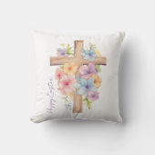 水彩イースタークロスパーソナライズされた クッション (正面)
